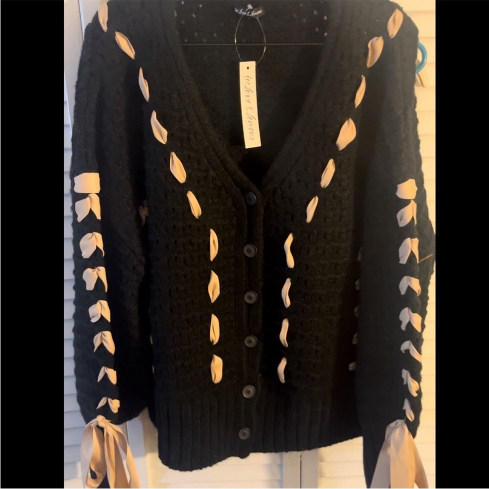 Last price drop⬇️PRICE FIRM➡️ NWT FOR LOVE & LEMONS LIBERTY CARDIGAN - M - Picture 3 of 13